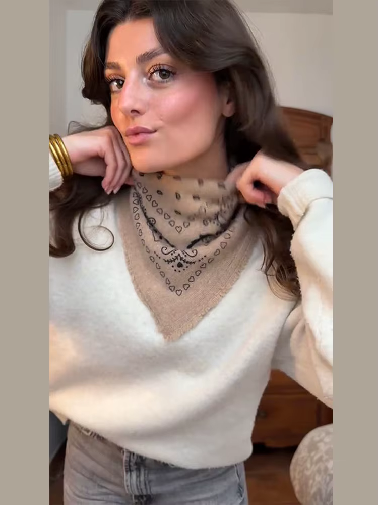 Foulard carré imprimé décontracté pour femme