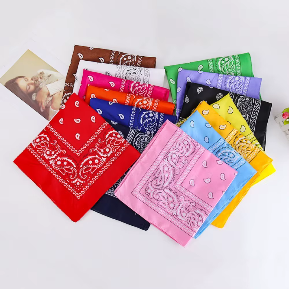 Mode Hip Hop vin rouge cheveux écharpe unisexe rétro carré foulards chapeaux Bandanna bandeau