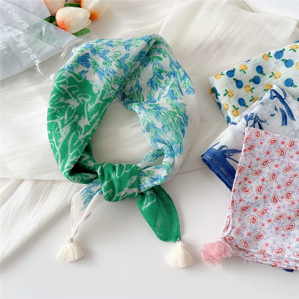 Foulard carré en coton 55/60cm pour femmes