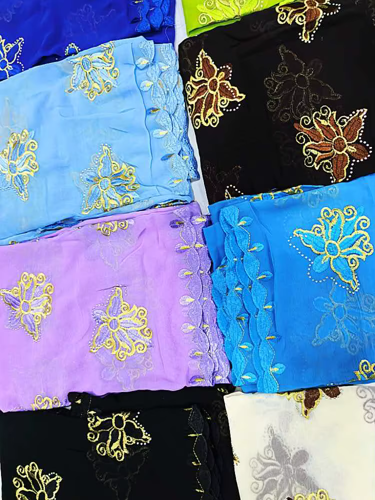 Nouveau Foulard Musulman Africain de Haute Qualité 2026 – Vente Flash – 100% Chiffon – Foulard Hijab pour Femme Africaine – Foulard de Dubaï – Prix de Gros