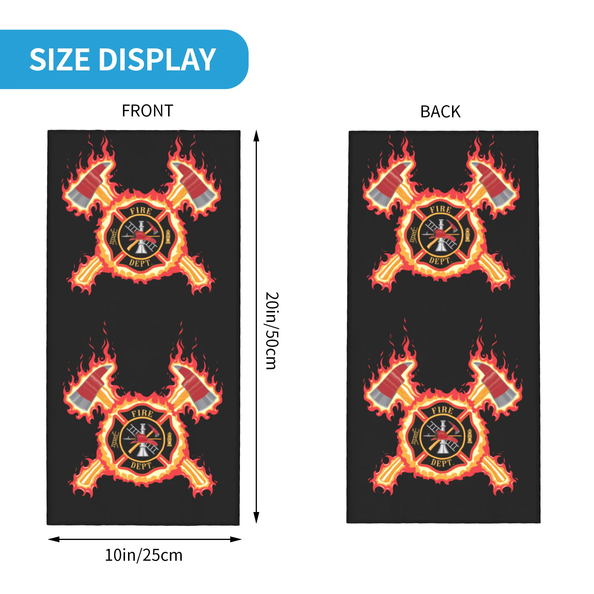 Cache-cou bandana croisé personnalisé pour pompiers