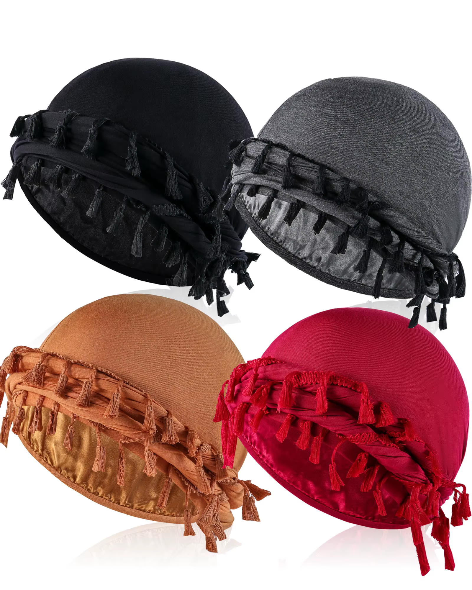 Vintage Twist Turban Head Wraps pour hommes Stretch Modal et Satin