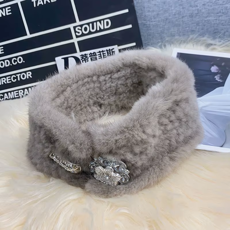 Écharpe en fourrure de vison pour femmes hiver