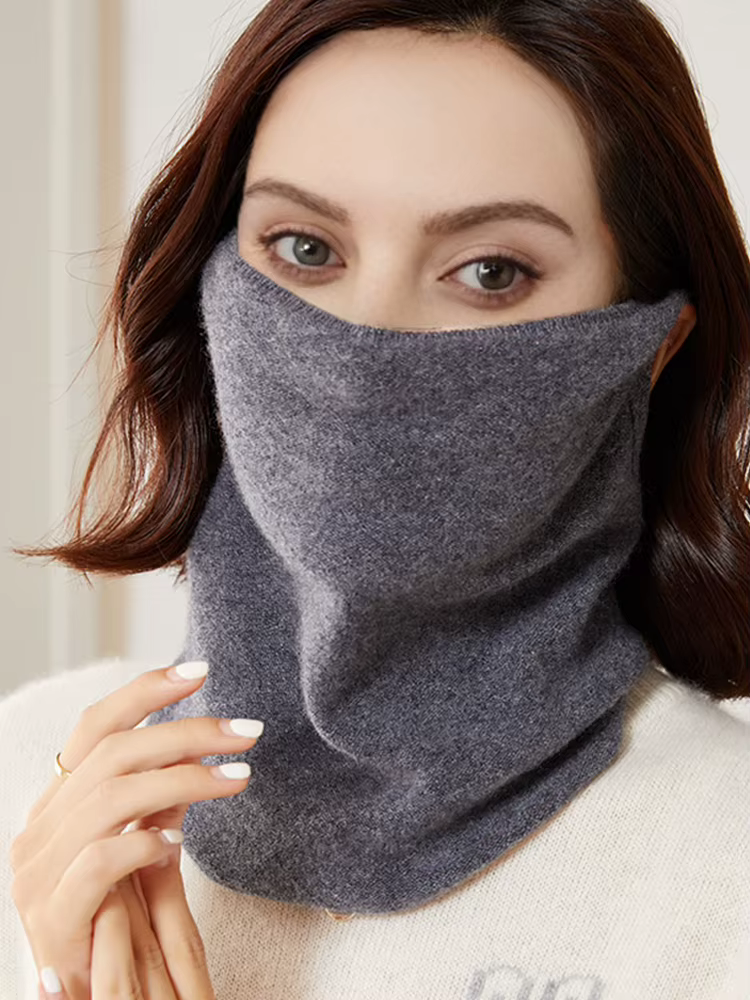 100% laine tricoté anneau Bandana écharpe pour femmes hiver doux cou plus chaud cachemire bandeau SKi masque hiver mode faux col