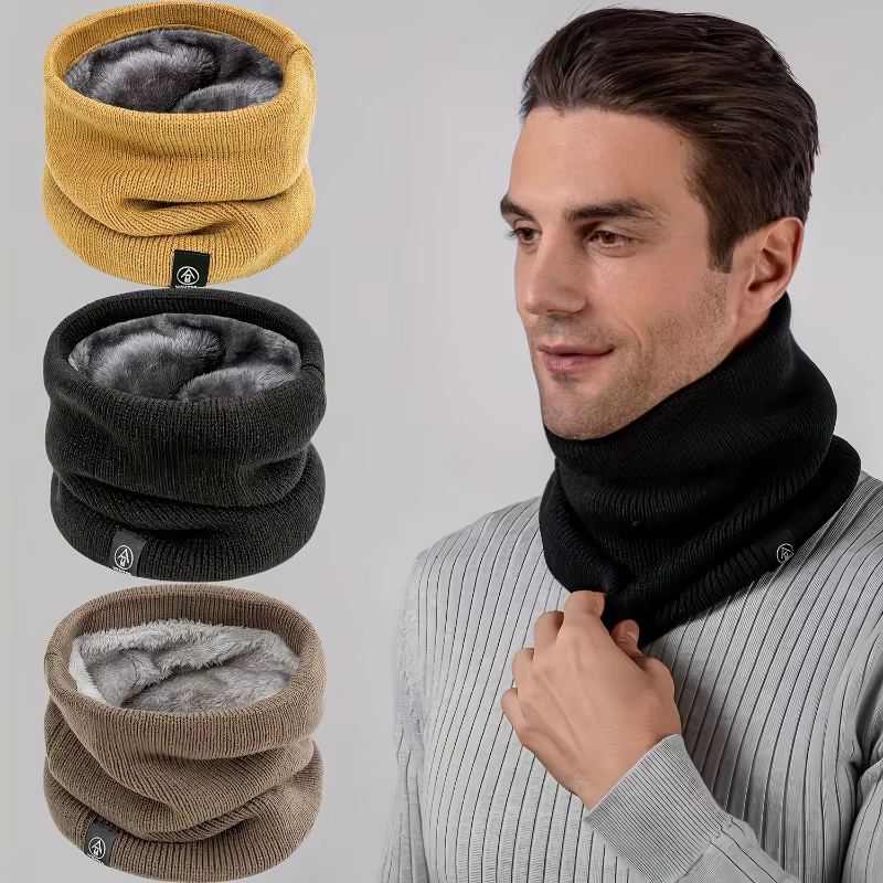 Cache-cou en polaire épaisse d'hiver – Design doux en couleur unie