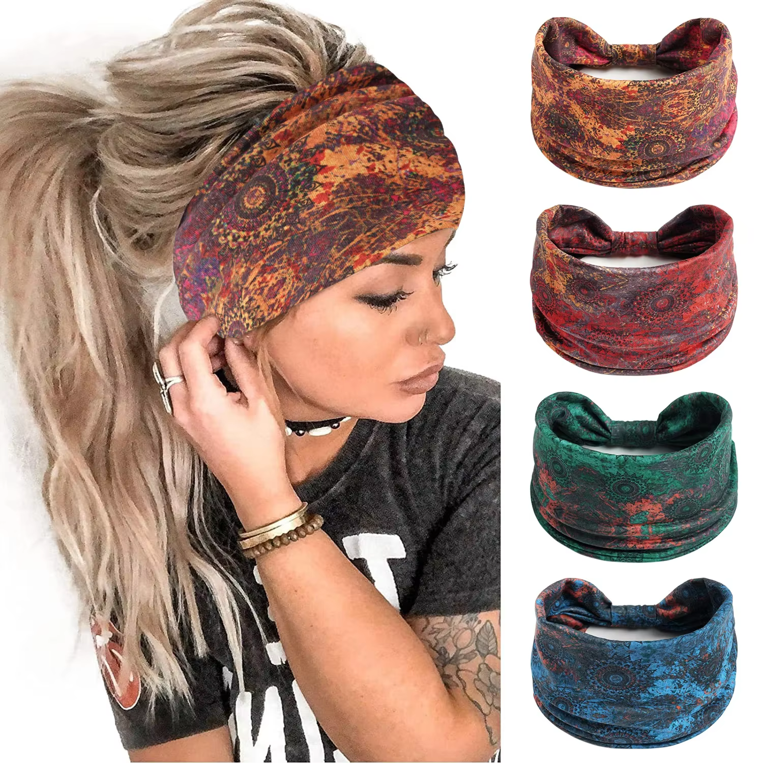 Foulard large imprimé de Style bohémien pour femmes