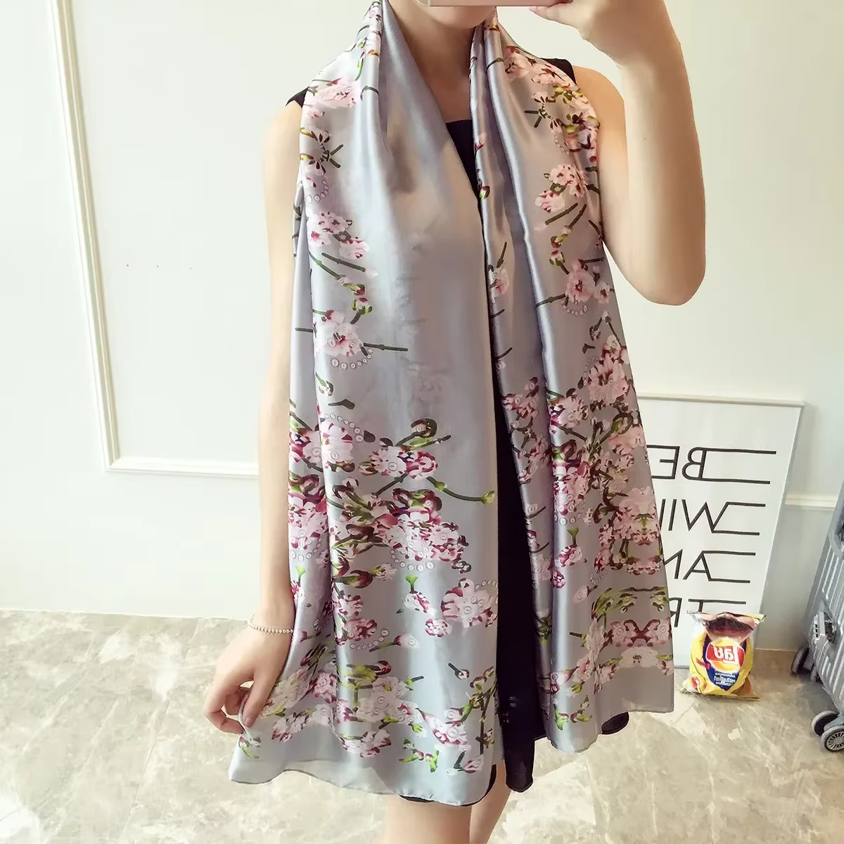 Écharpe Georgette en soie 100% naturelle pour femmes