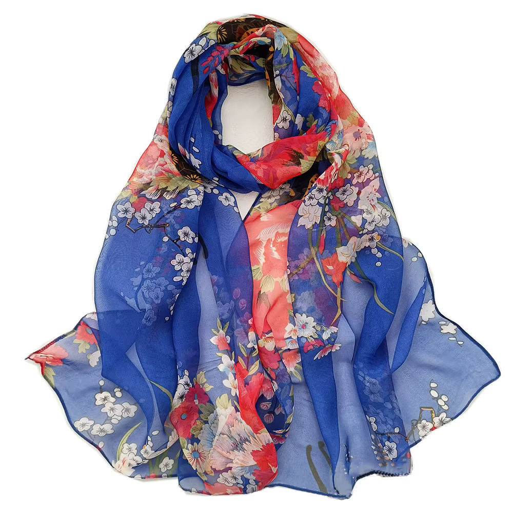 Écharpe Georgette en mousseline de soie pour femme