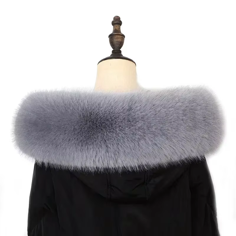 Faux col de fourrure de renard foulards de mode pour dames femmes et hommes manteau veste hiver luxe