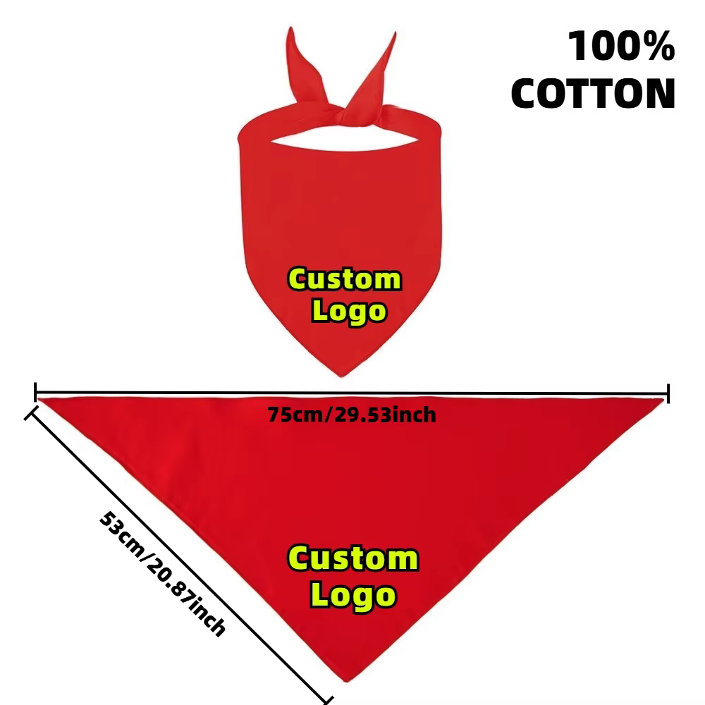 Foulard triangulaire personnalisé en coton 100% pour hommes et femmes