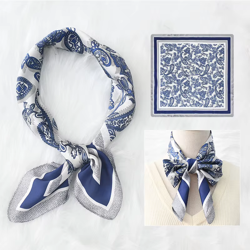 Foulard carré semblable à de soie pour femmes