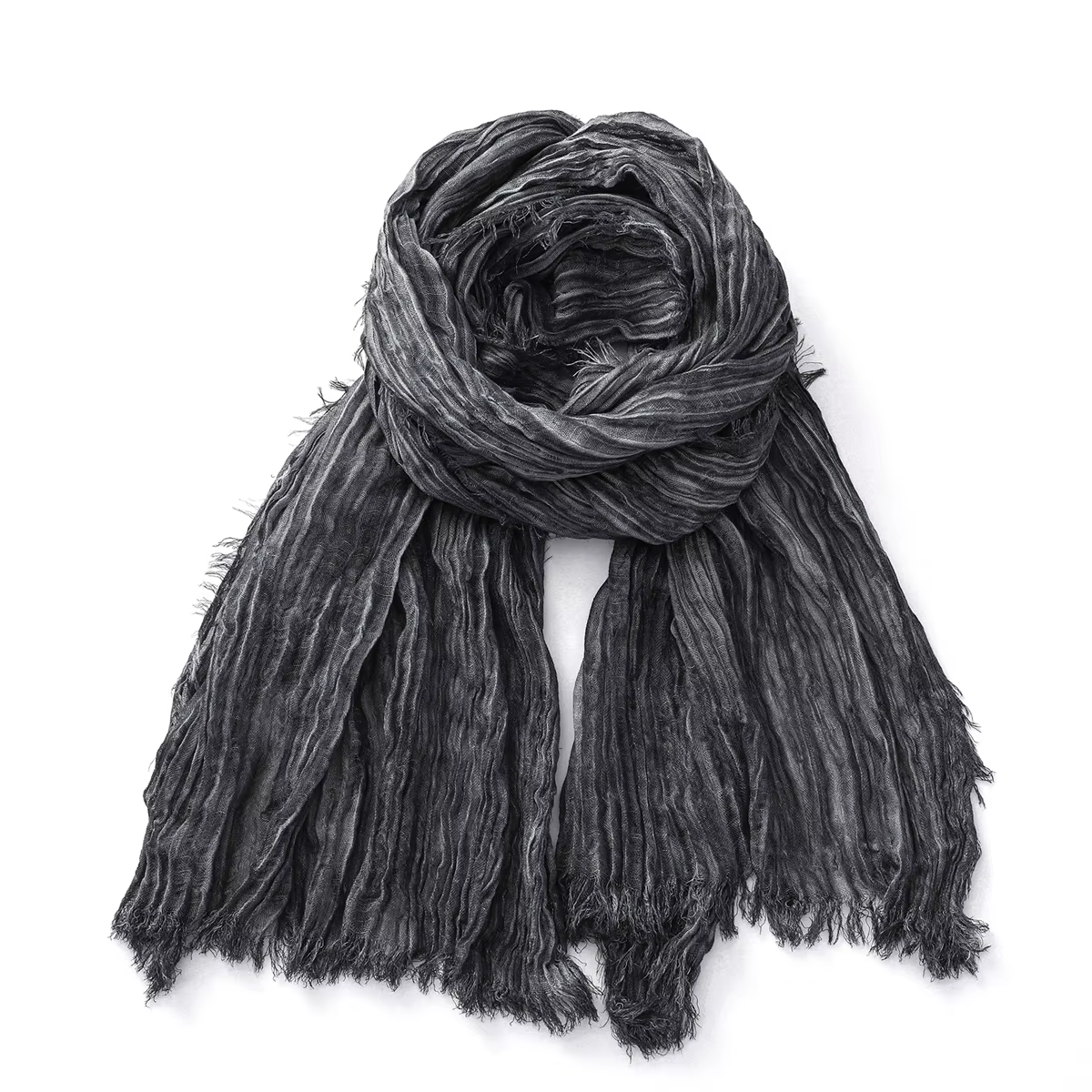Écharpe en coton et lin froissé pour hommes et femmes, Pashmina doux et chaud, court à pampilles, accessoires masculins, châles Bufandas