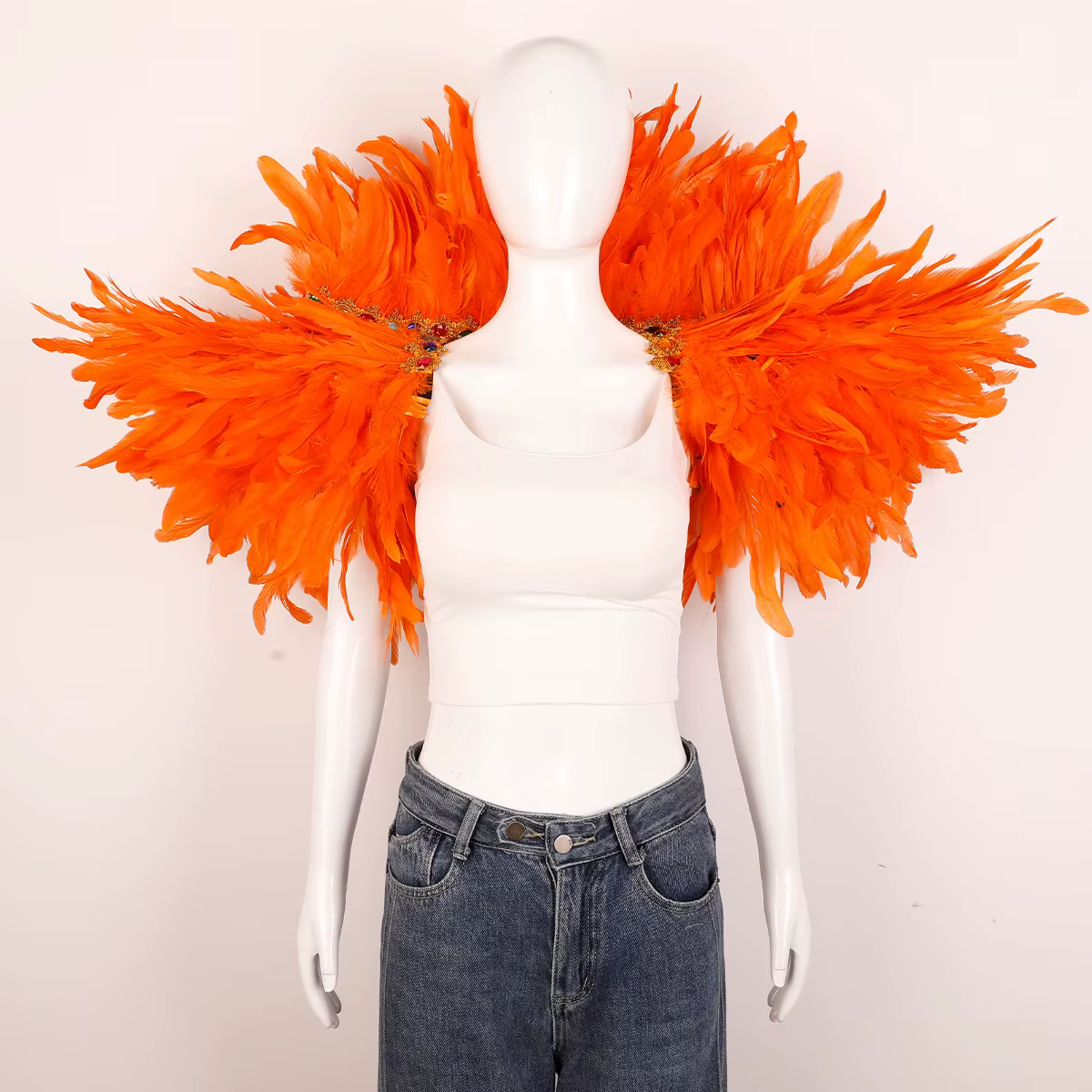 Plume châle Halloween carnaval Costume piste Performance balle gilet écharpe cape fête