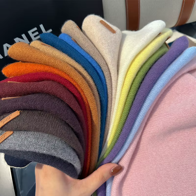100% nouvelle laine Triangle écharpe pour femmes mode chaud tricoté couleur unie