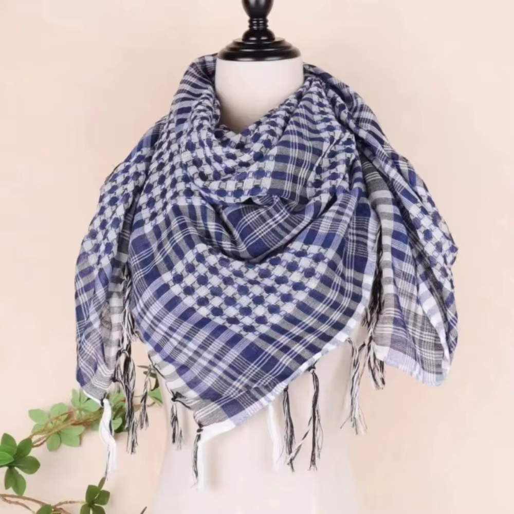 Nouveau Grand foulard arabe Shemagh avec gland Costume tête cou écharpe Bandana Keffiyeh pour hommes femmes