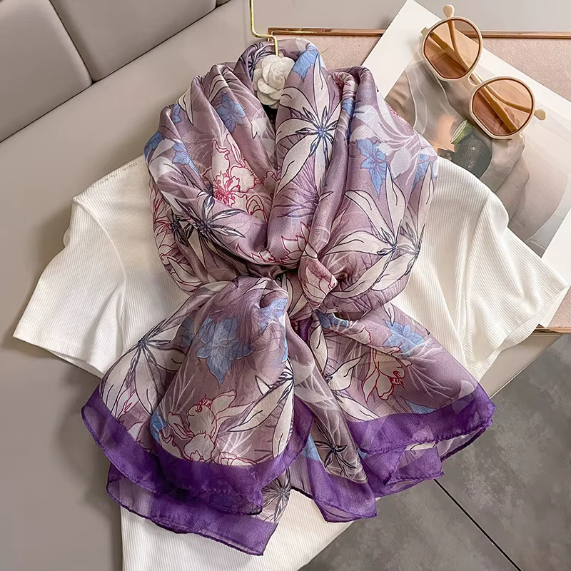 Injplanchers f-Grand Foulard d'Été pour Femme