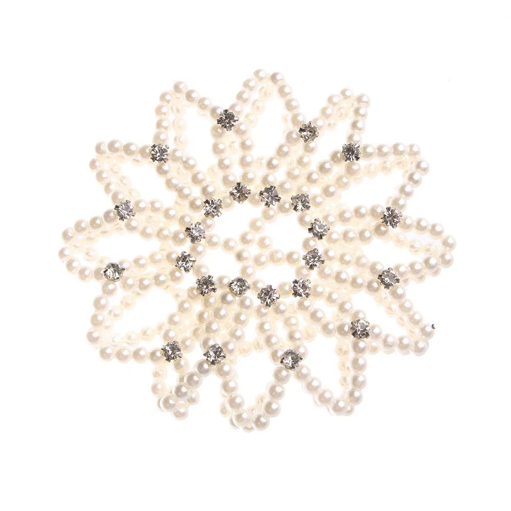 Mode dames Crochet Balle Snood cristal à la main chignon Net chapeaux perle filets à cheveux