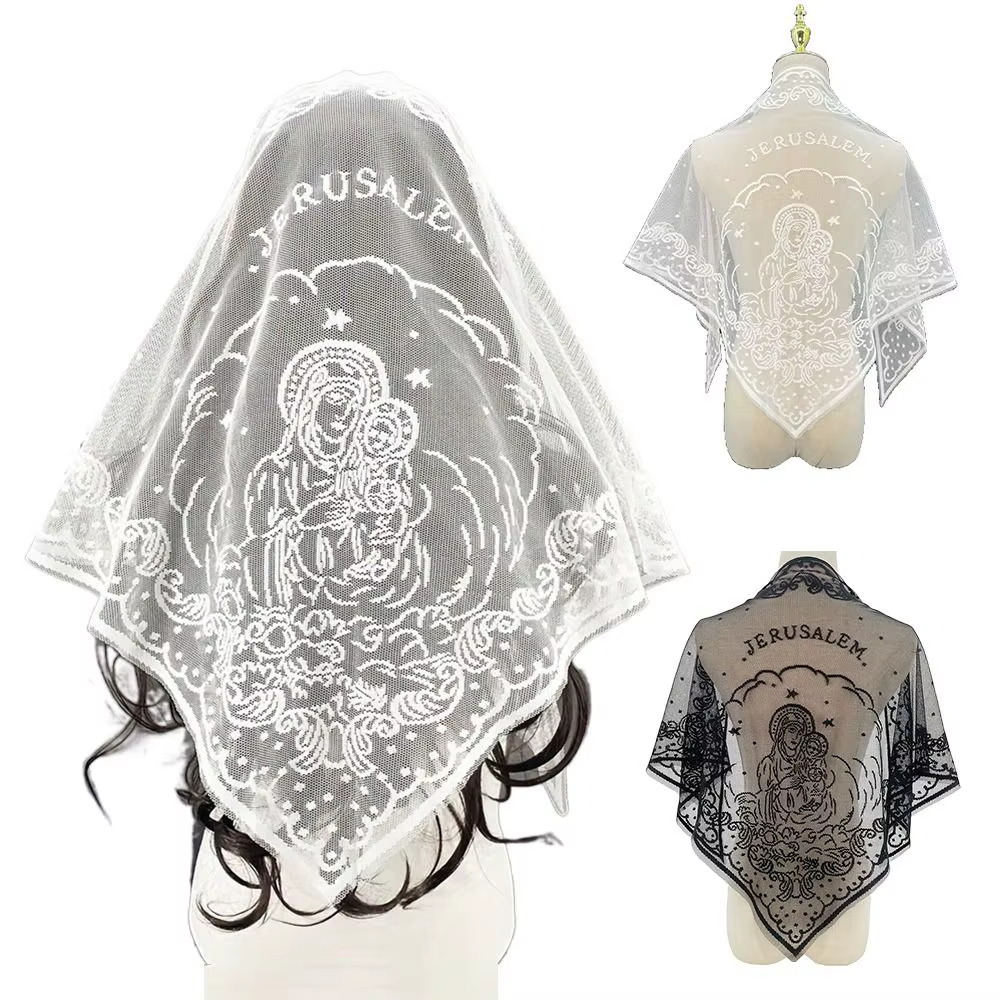 Écharpe Vintage en dentelle ajourée
