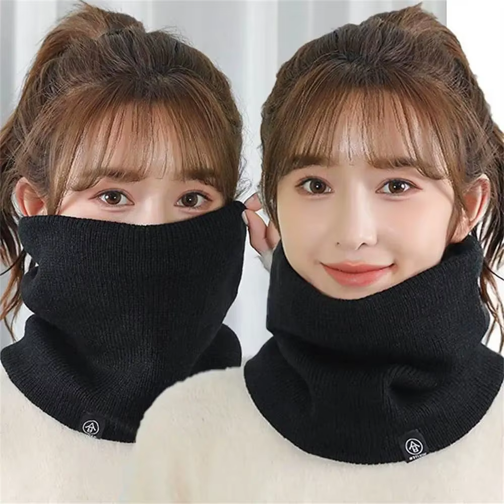 Mode femmes tricoté écharpe solide cachemire comme hiver Snood foulards dame chaud laine fourrure épaisse unisexe hommes cou écharpes anneau