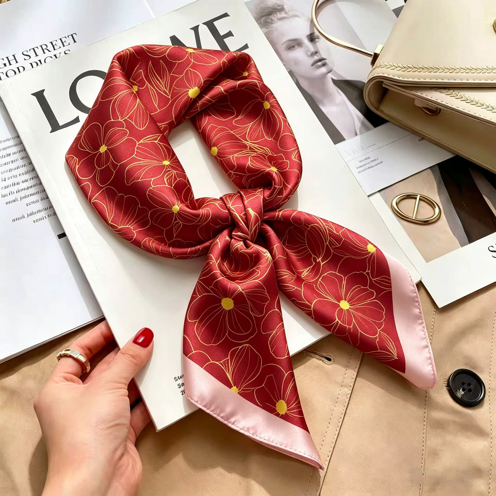 Foulard en soie 70x70 cm pour femme