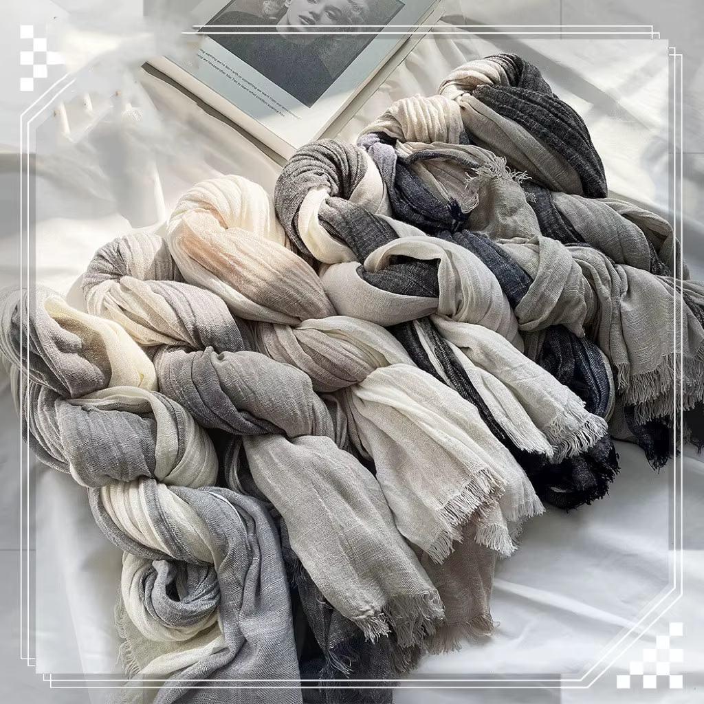 Écharpe Japonaise Rétro Unisexe en Coton pour Homme