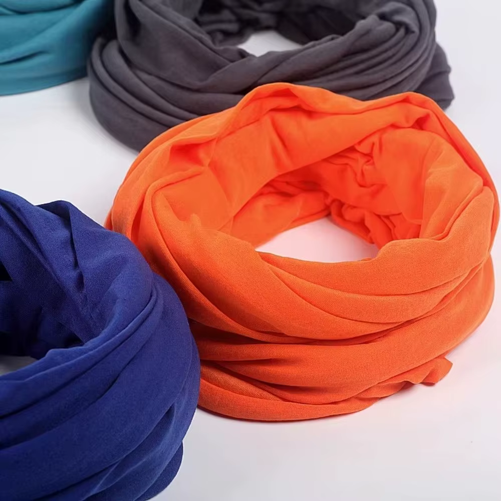 Nouveau foulard infini uni en mélange de coton doux