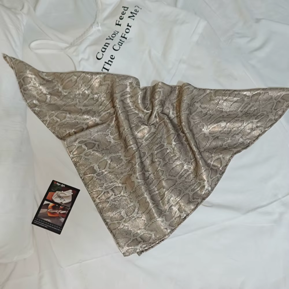 Mode Y2K serpent imprimé cheveux écharpe doux carré Serpentine bandeau Hip Hop Turban