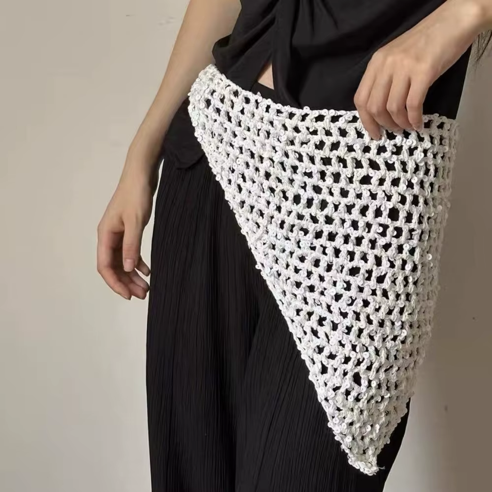 Écharpe triangulaire à sequins multifonctionnelle