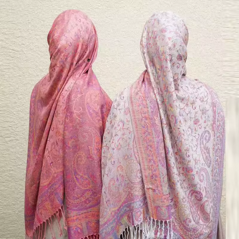 Paisley écharpe Hijab cachemire sentiment Pashmina châles gland