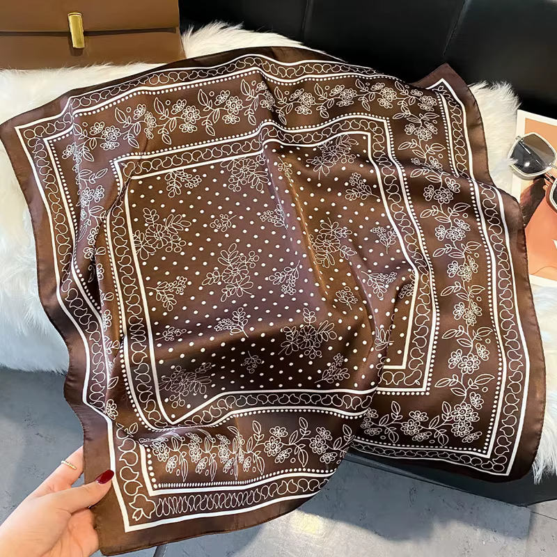 1 écharpe carrée de 70 cm à imprimé cachemire style bohème pour femme
