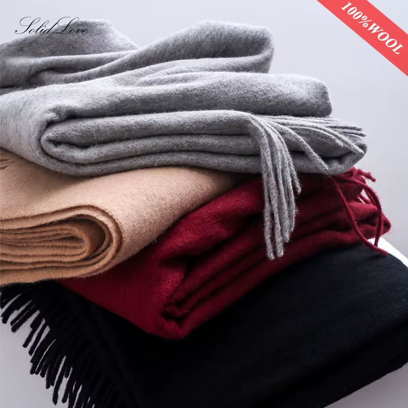 Écharpe d'hiver en laine Solidlove pour femmes