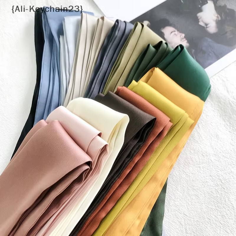 Longue soie mince écharpe tête cou bandeau sac ruban bandeaux bricolage 5x200 cm Satin