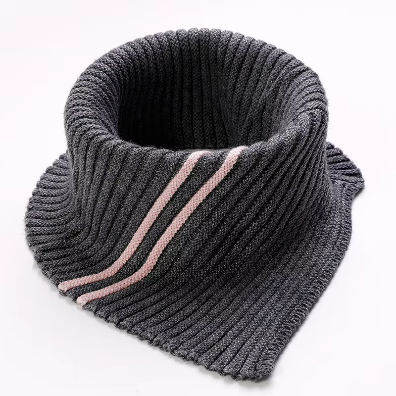 Cachemire tricoté Triangle anneau écharpe femmes automne hiver laine cou plus chaud corée mode foulard rayure doux faux col