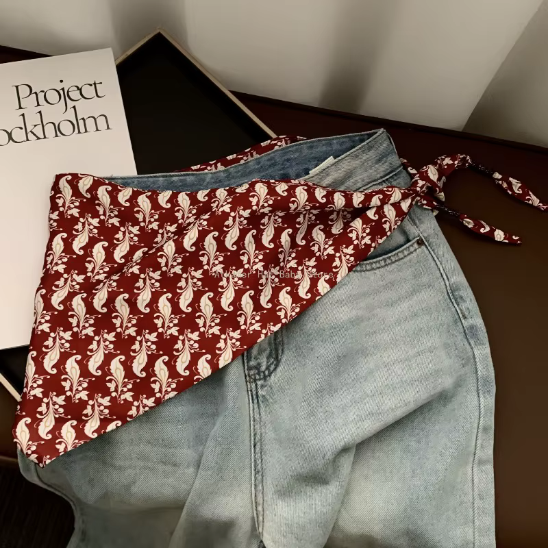 Foulard en soie imprimé bohème