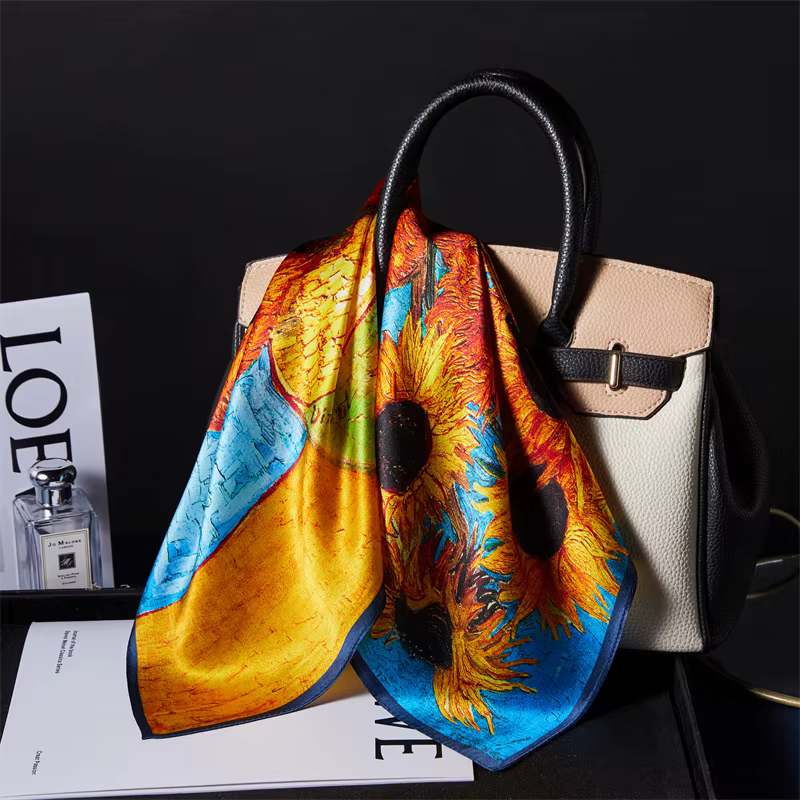 Foulard de cou pour femme 100% soie naturelle