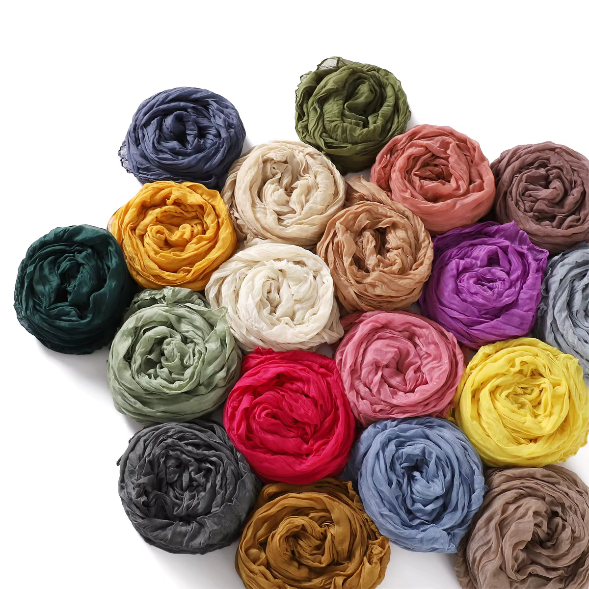 Écharpe froissée pour femmes filles étudiants printemps nouvelle couleur unie coton Voile mince foulards doux tricot châle femme Wrap châles