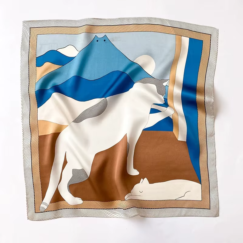 Nouvelle écharpe 100% soie Bandana femmes foulards carrés foulard élégant printemps mode luxe haute qualité bandeau Hijab châles