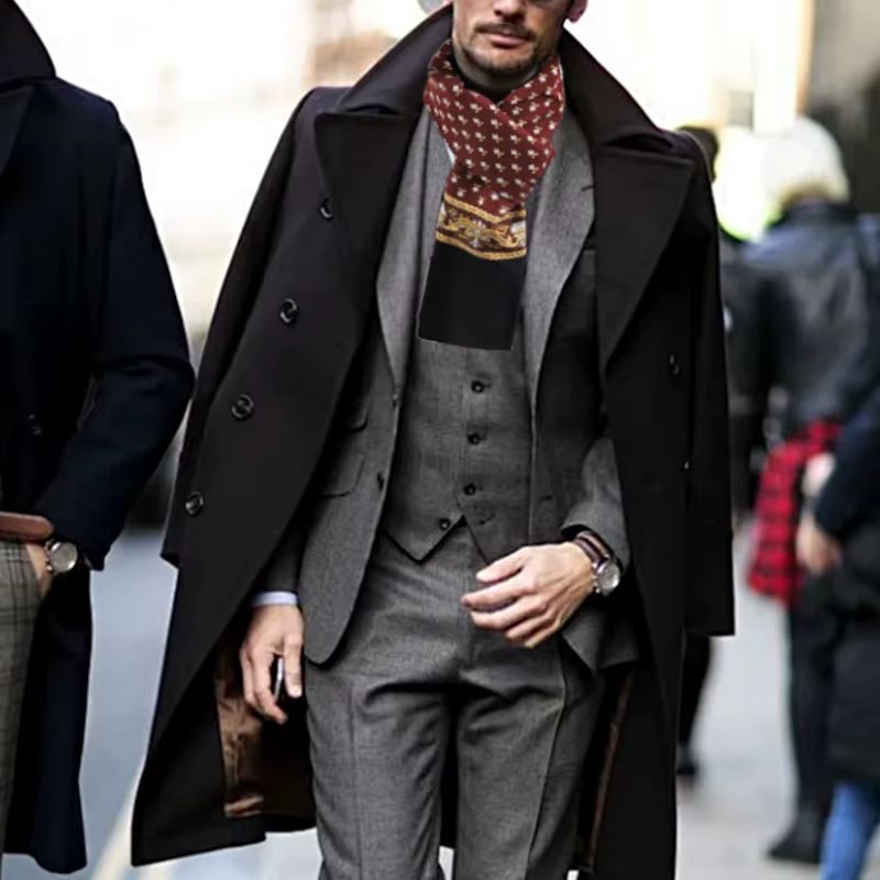 Injplanchers f-Foulard de cou à carreaux College pour hommes