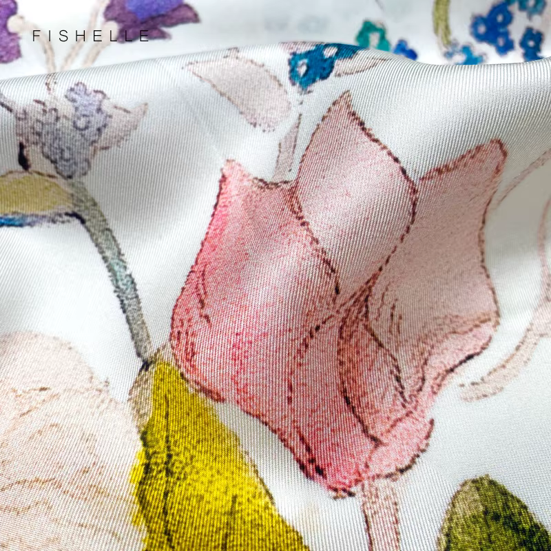 Foulard en sergé de soie véritable blanche pour femmes