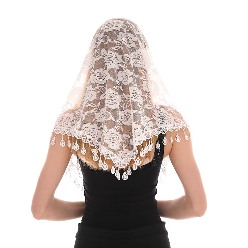 Femmes Rose dentelle écharpe printemps dame solide évider triangulaire foulards doux châle Foulard femme Wrap châles nouveau Style coréen