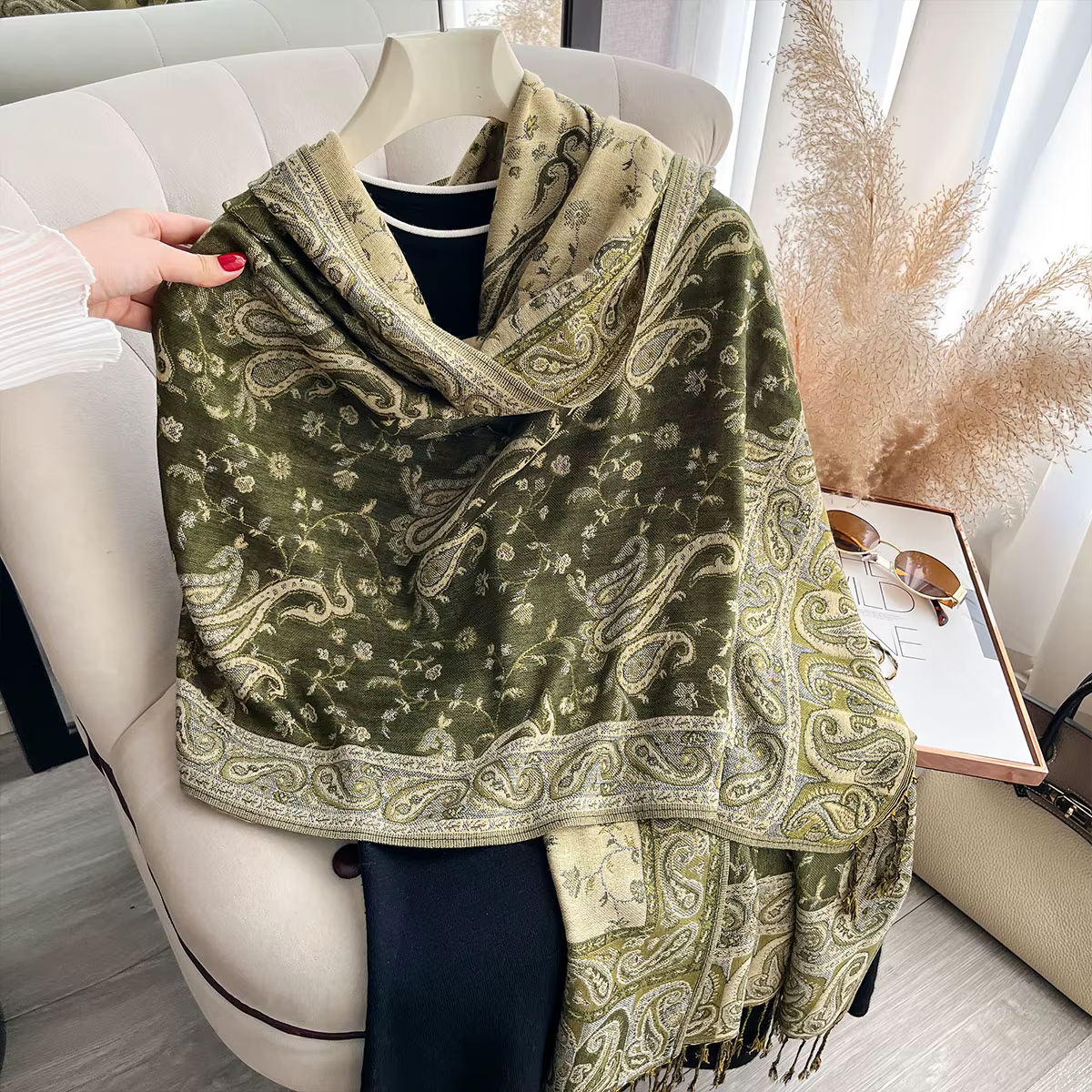 2025 bohême Pashmina Hijab écharpe longue châle musulman femme Foulard doux Turban bandeau pour femmes