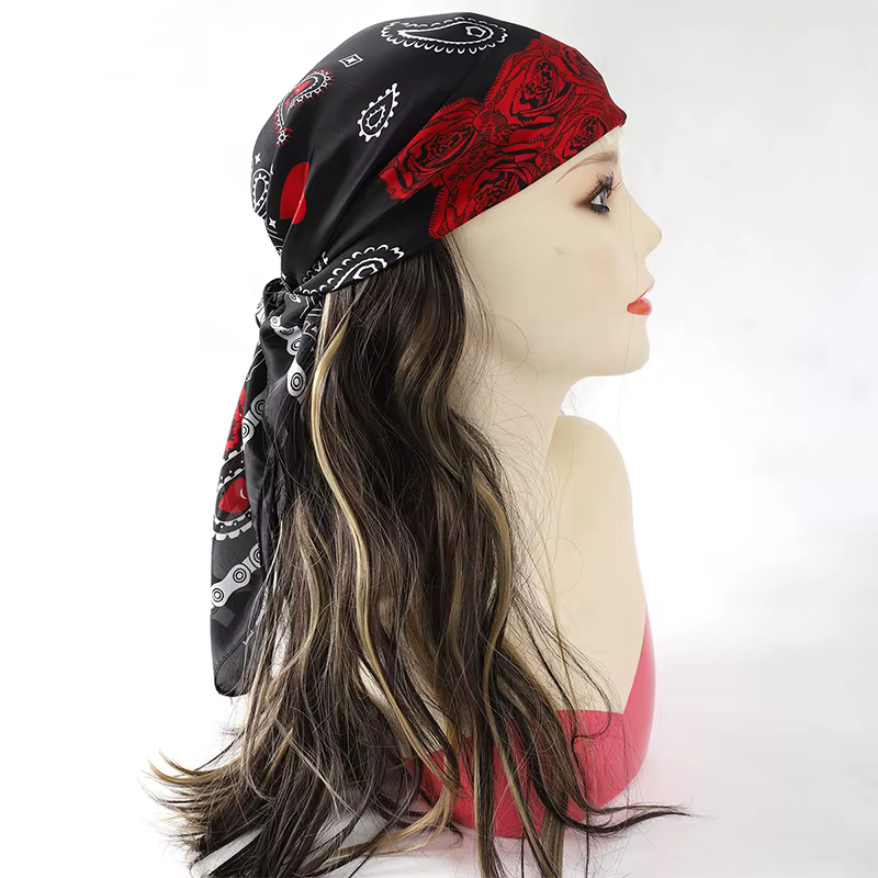 Marque de luxe châle en soie foulard carré pour les femmes Satin Hijab mode enveloppes