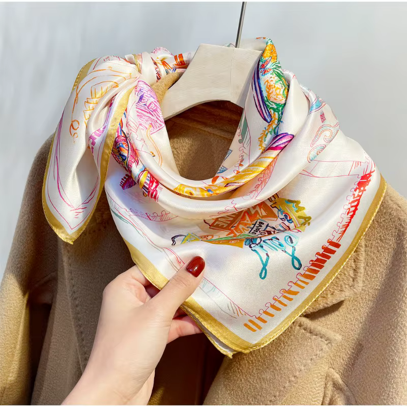 Écharpe en satin de soie de mûrier 100% pour femme