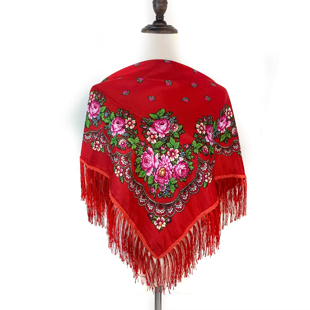 Foulard carré russe traditionnel pour femmes