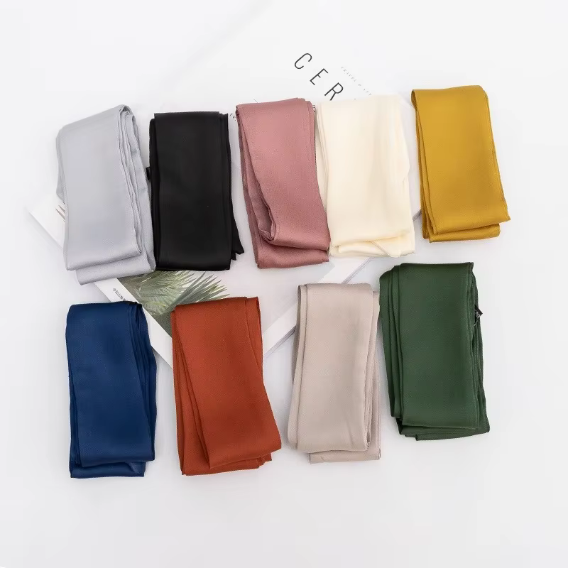Foulard étroit en Satin de soie 5x200cm