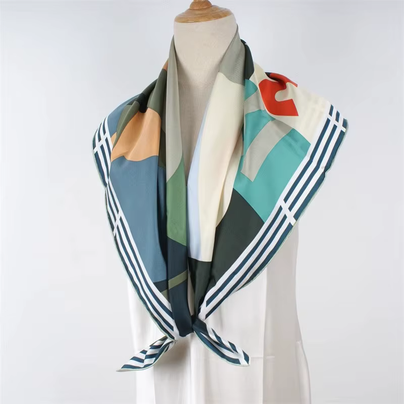 Grand Foulard Carré 100% Naturel pour Hijab, Châle, 35x35 Pouces