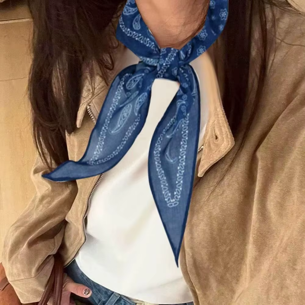 Foulard de cou extérieur châle Paisley rubans de cheveux bandeaux Bandana Triangle