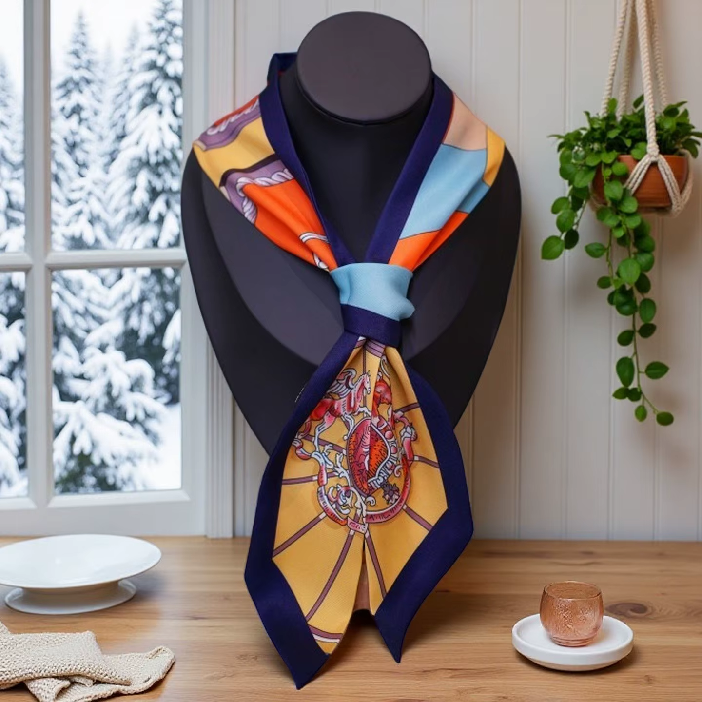 Ruban foulard Long en soie élégant pour femmes