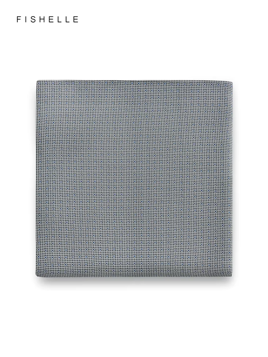 Gris grille hommes poche carré 100% foulard en soie sergé