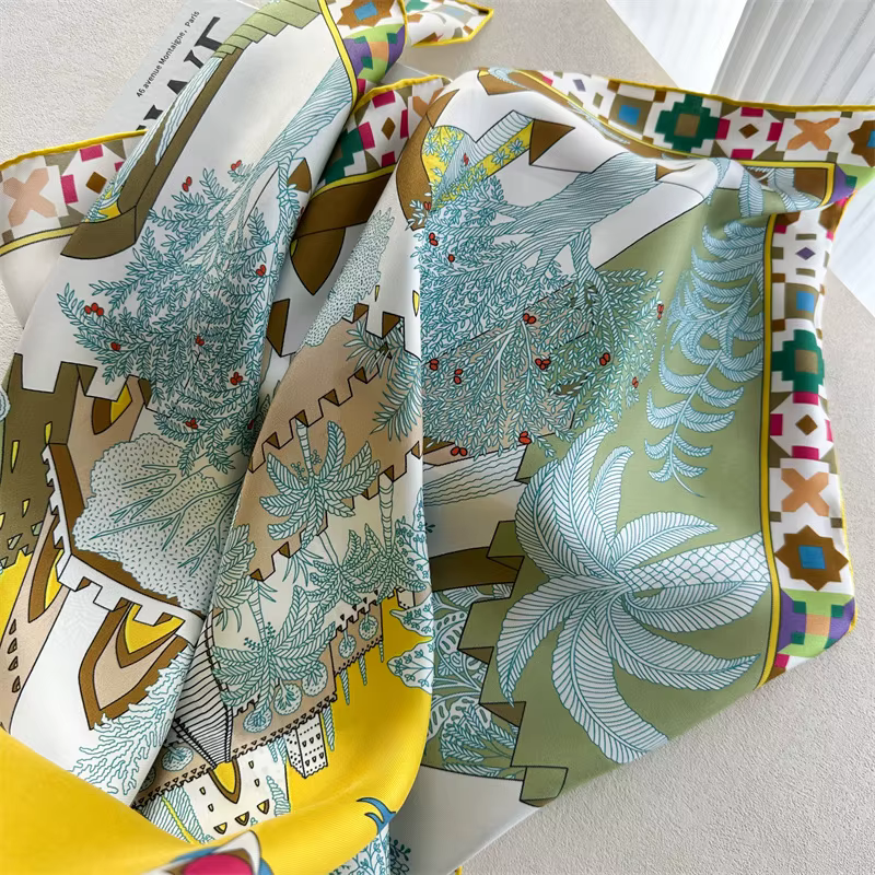 Foulard carré en soie 90CM de luxe